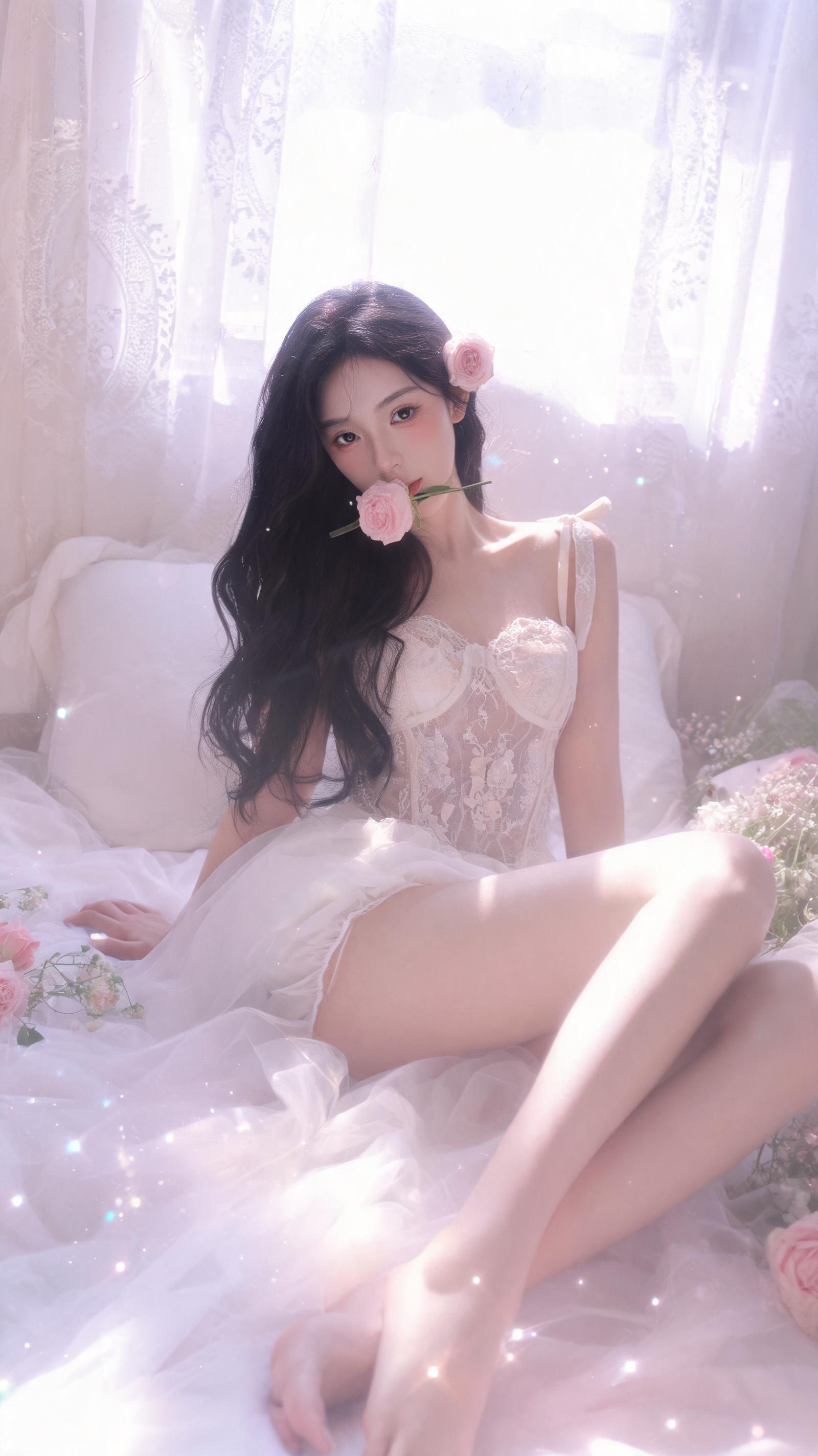 Soft Focus Vintage Romantic Editorial Portrait Workflow generated example 1