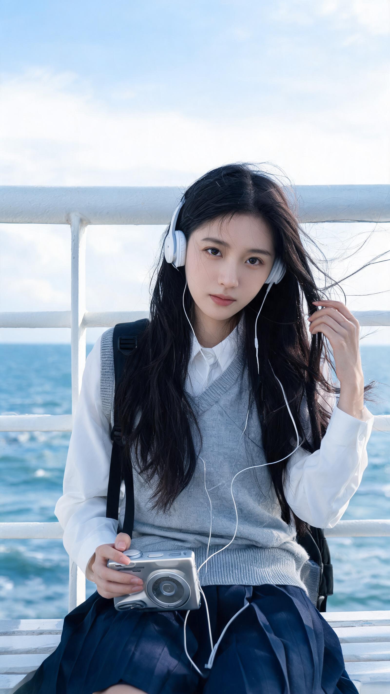 2K Soft Nostalgic Seaside Summer Portrait Workflow generated example 1