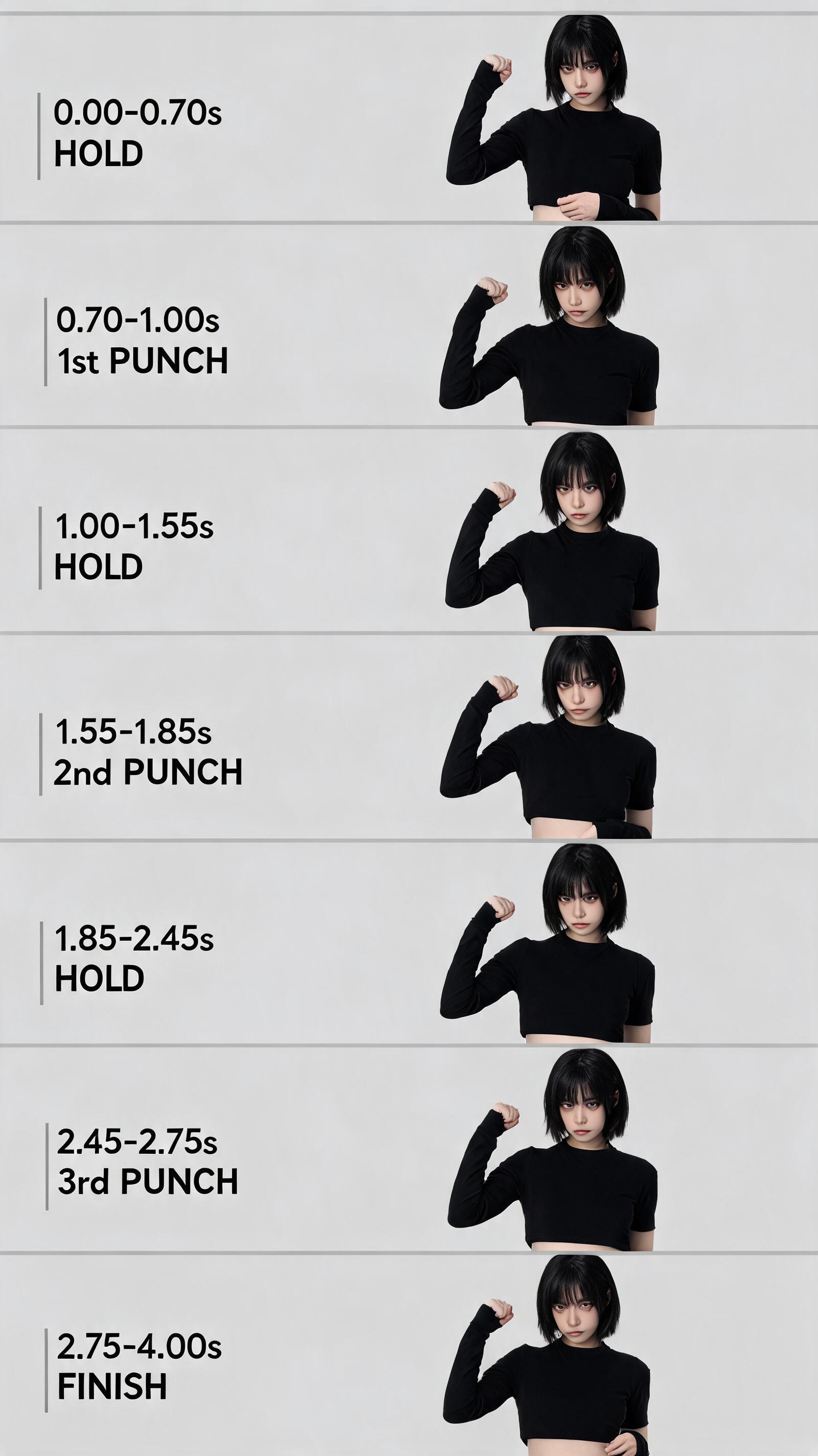 4-Second 2K Vertical Subtle Character Punch Sequence Motion Draft generated example 1