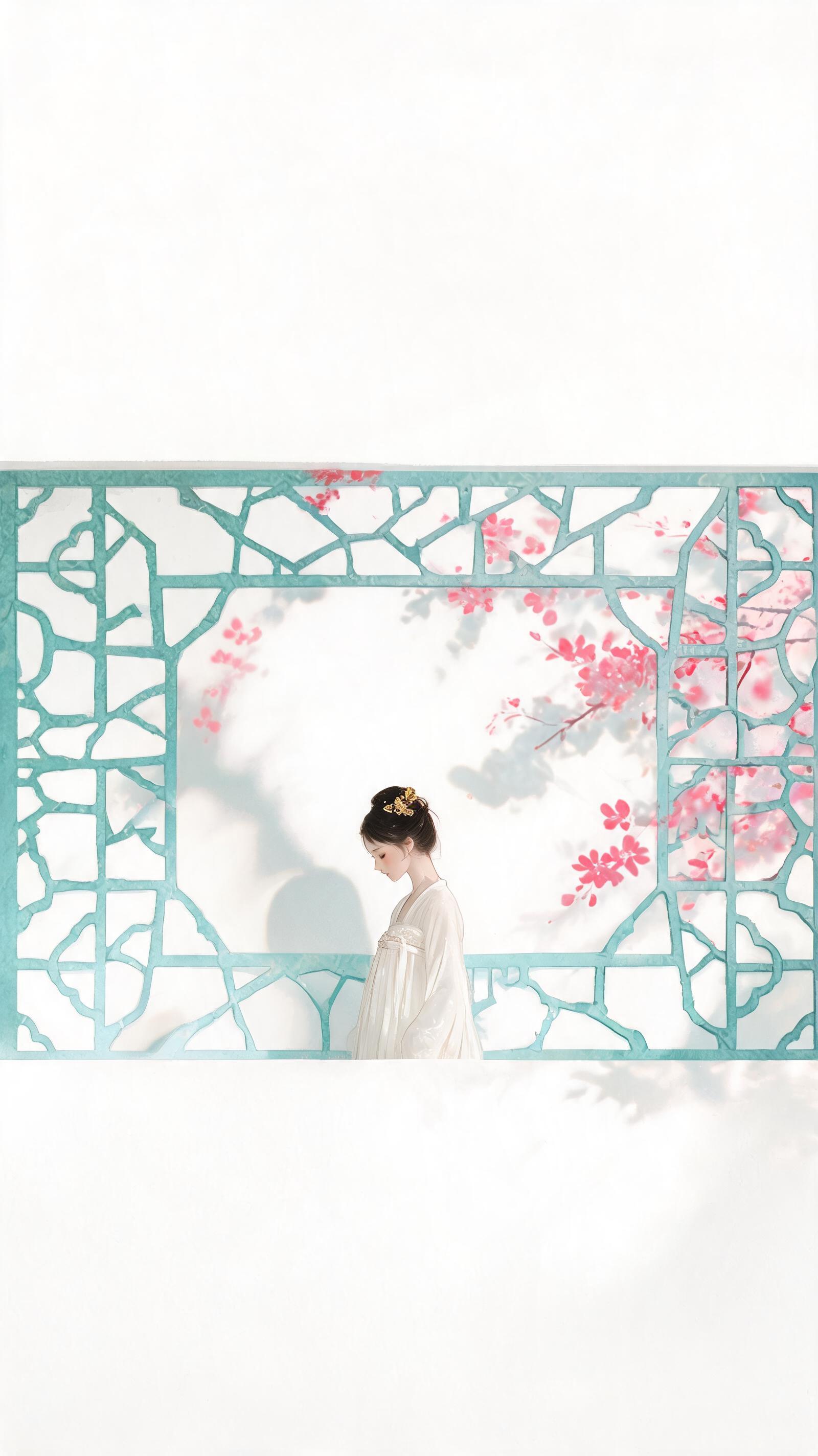 Soft Zen New Chinese Aesthetic 2K Vertical Wallpaper Drafts generated example 1