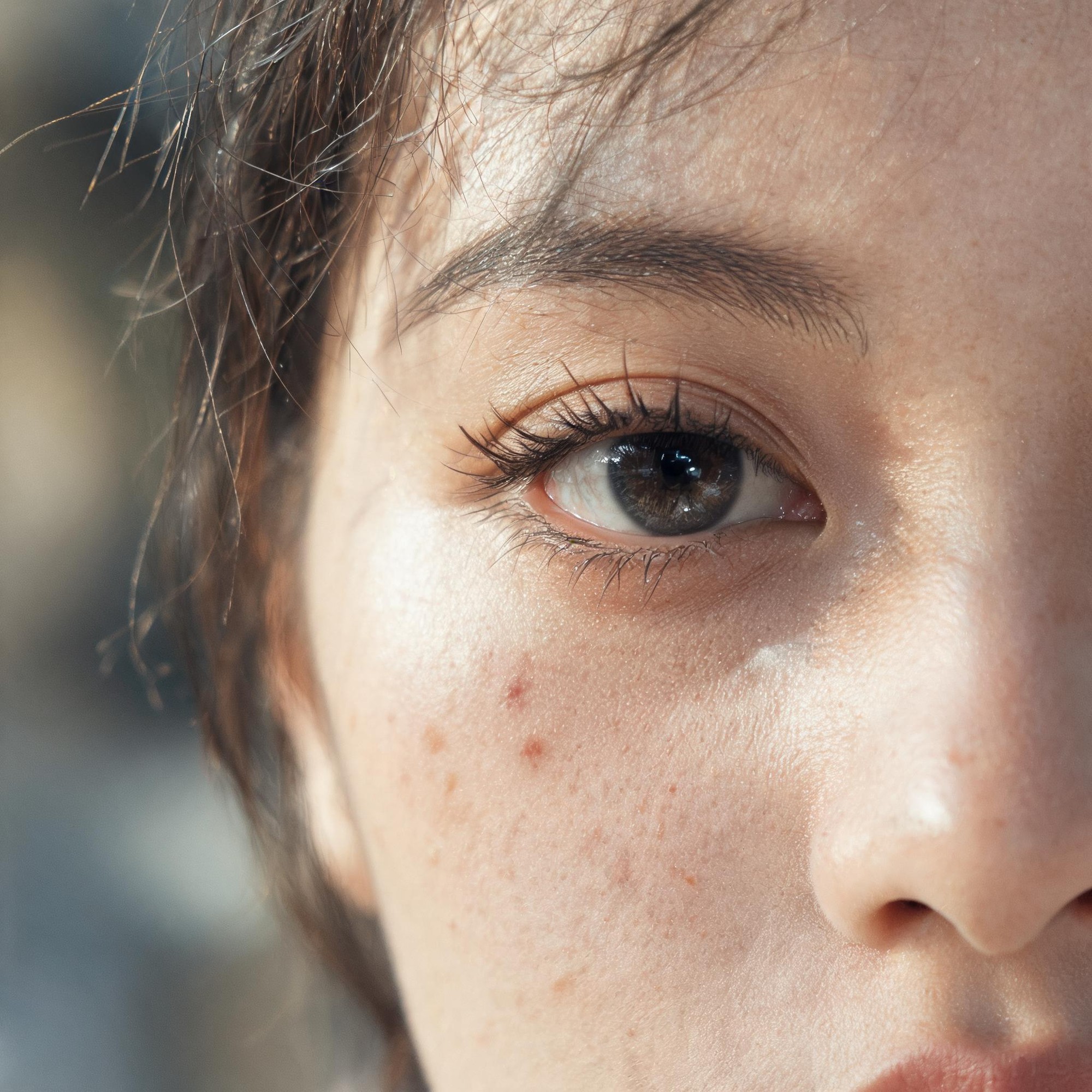 Unretouched 2K Hyperrealistic Close-Up Facial Portrait Workflow generated example 1